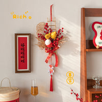 2026 Chinese New Year Lucky Fruit Decorative Garland Spring Festival Festive Red Fruit Wreath Ornament Artificial Flower Display