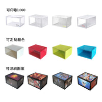 Stackable Plastic Shoe Storage Boxes with Lids and Ventilation Holes, Set of 4