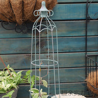 Miniature Iron Art Trellis for Climbing Plants, Vintage Style Birdcage Design for Outdoor Garden and Balcony