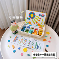 Kids Magnetic Tangram Geometric Shape Building Blocks Montessori Educational Puzzle Toy