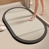 Modern Minimalist Diatomaceous Earth Bath Mat, Non-Slip Absorbent Floor Mat for Bathroom Entrance