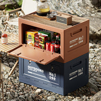 Foldable Outdoor Camping Storage Box with Table Function for Car Trunk Organization