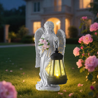 Solar Angel Statue with Lantern - Outdoor Garden Decor Night Light