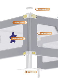 Baby Bed Rail Guard for Toddlers, Extra Tall Safety Bedside Barrier, Adjustable Height Anti-Fall Protection