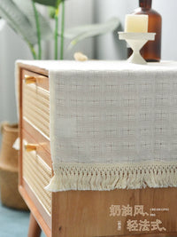 French Vintage Linen Dust Cover for Nightstands and Small Appliances