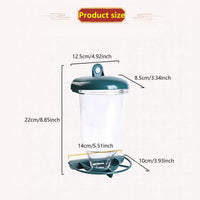 Outdoor Hanging Bird Feeder for Wild Birds, Large Capacity Semi-Automatic Dispenser, 500ml