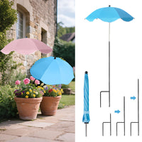 Outdoor Garden Plant Sunshade Umbrella Cover for Potted Plants, Creative Splicing Ground Plug Umbrella