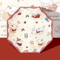 Cute Dog Print UV Protection Compact Folding Umbrella for Sun and Rain