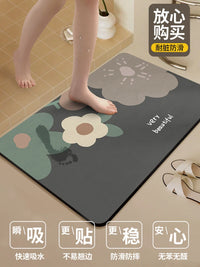 Diatomaceous Earth Absorbent Bath Mat for Bathroom and Toilet, Non-Slip Quick Dry Cartoon Floor Mat