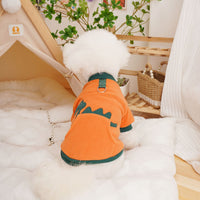 Pet Fleece Hoodie for Small Dogs and Cats - Winter Warm Dinosaur Design
