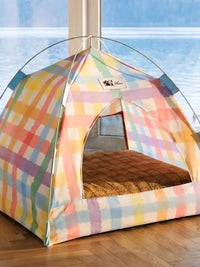 Cat Tent Bed with Cooling Mat, All-Season Removable Washable Pet House for Cats and Small Dogs