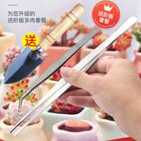 Succulent Plant Tool Kit with Tweezers, Shovel, and Soil Loosening Tools