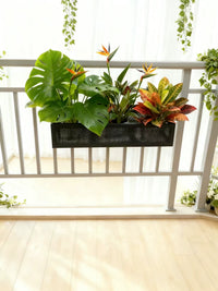 Balcony Railing Hanging Planter Shelf for Potted Plants and Succulents, Iron Art Window Sill Flower Pot Holder