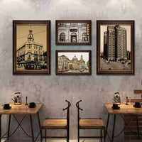 Old Shanghai Bund Street Scene Black and White Retro Photo Wall Art
