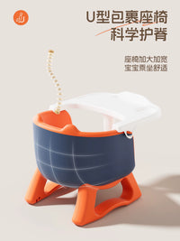 Baby Dining Chair with Backrest and Detachable Tray, Anti-Fall Toddler Feeding Seat