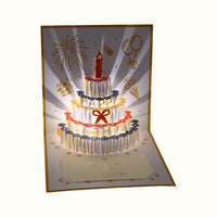 3D Pop-Up Musical LED Birthday Card with Cake Design
