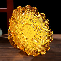 Golden Offering Fruit Plate for Buddhist Worship and Home Decor