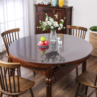 Clear PVC Round Tablecloth Waterproof Oil-Proof Non-Slip Dining Table Protector Mat