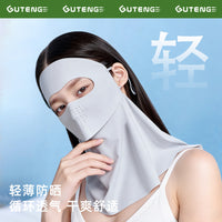 UV Protection Breathable Ice Silk Sun Mask with Neck Gaiter and Drink Opening