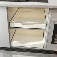 Pull-Out Under-Sink Cabinet Organizer with Deep Storage Basket for Kitchen Narrow Gaps