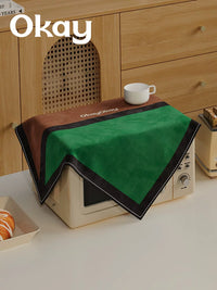 Microwave Oven Dust Cover with Color Block Patchwork Design, Multi-purpose Square Cloth for Air Fryer and Small Appliances