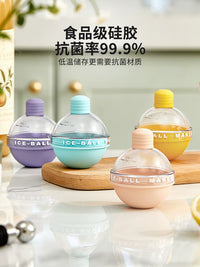 Modern Housewife Silicone Ice Ball Mold for Whiskey, Large Spherical Ice Cube Tray with Quick Release