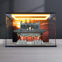 Acrylic Display Case with LED Lighting for Temple Building Block Models