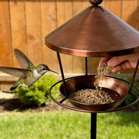 Outdoor Hanging Hummingbird Feeder, Rainproof Metal Bird Feeder for Garden Patio Balcony Decoration