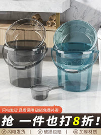 Transparent Thickened Plastic Bucket with Handle for Home, Dorm, Laundry, and Bath