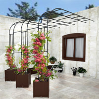 Half-Arch Metal Garden Trellis for Climbing Plants, Roses, and Vines