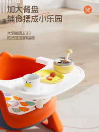 Baby Dining Chair with Backrest and Detachable Tray, Anti-Fall Toddler Feeding Seat