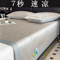 Luxury Ice Silk Cooling Mat Bedding Set - Machine Washable Fitted Sheet Style