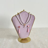 Velvet Jewelry Display Bust with Metal Frame for Necklaces and Earrings, Double-Sided Photography Prop