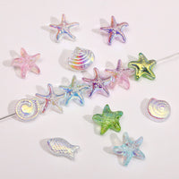 Glass Plated AB Starfish Shell Fish Loose Beads for DIY Jewelry Making