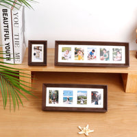 Wooden Multi-Opening Picture Frame for 3-inch Instax Mini Photos, DIY Display for Couples, Living Room Decor
