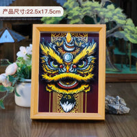 3D Paper Carving Lion Dance Shadow Box DIY Kit - Traditional Chinese Art Craft for Home Decor & Gifting