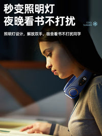 Portable Neck Fan with Cooling Feature, LED Lights, and Digital Display