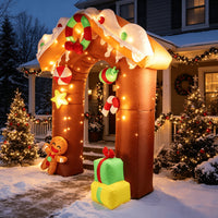 Inflatable Gingerbread Man Archway Christmas Decoration, 2.5m Outdoor Holiday Display