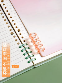 Gradient A5/B5 6-Hole Loose Leaf Binder Cover with Snap Closure for Notebooks and Refills