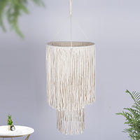 Bohemian Macrame Woven Cotton Rope Lampshade for Pendant Light, Restaurant Bar, Hotel Decor