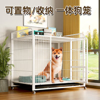 Heavy-Duty Square Tube Pet Dog Crate with Storage Top for Small to Large Dogs