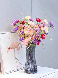 Luxury Artificial Azalea Flower Arrangement with Vase for Home Decor