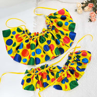Halloween Clown Costume Set with Ruffle Collar and Cuffs for Parties and Performances