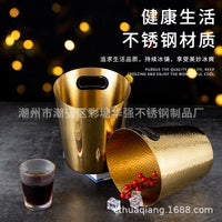 Stainless Steel Slanted Ice Bucket with Handle for Bar & Parties