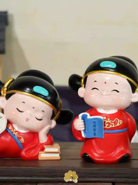 Good Luck Scholar Figurine for Students, Exam Success Charm, Desktop Decoration Gift