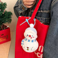 Cute Plush Snowman Keychain Pendant for Backpacks and Christmas Decor