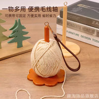 Portable Wooden Yarn Holder for Knitting and Crocheting