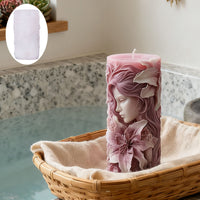3D Female Bust Floral Scented Candle Silicone Mold for DIY Desktop Decor