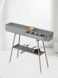 Charcoal BBQ Grill for Outdoor and Home Use, Thickened Portable Barbecue Rack Set