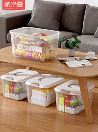 Clear Plastic Storage Bins with Lids for Desk, Snacks, Toys, and Clothing Organization